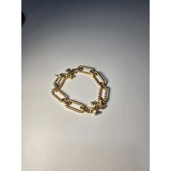Tory Burch Gold Plated Roxanne Double-T Rope Chain Bracelet NWOT w/TB Pouch - Picture 7 of 8